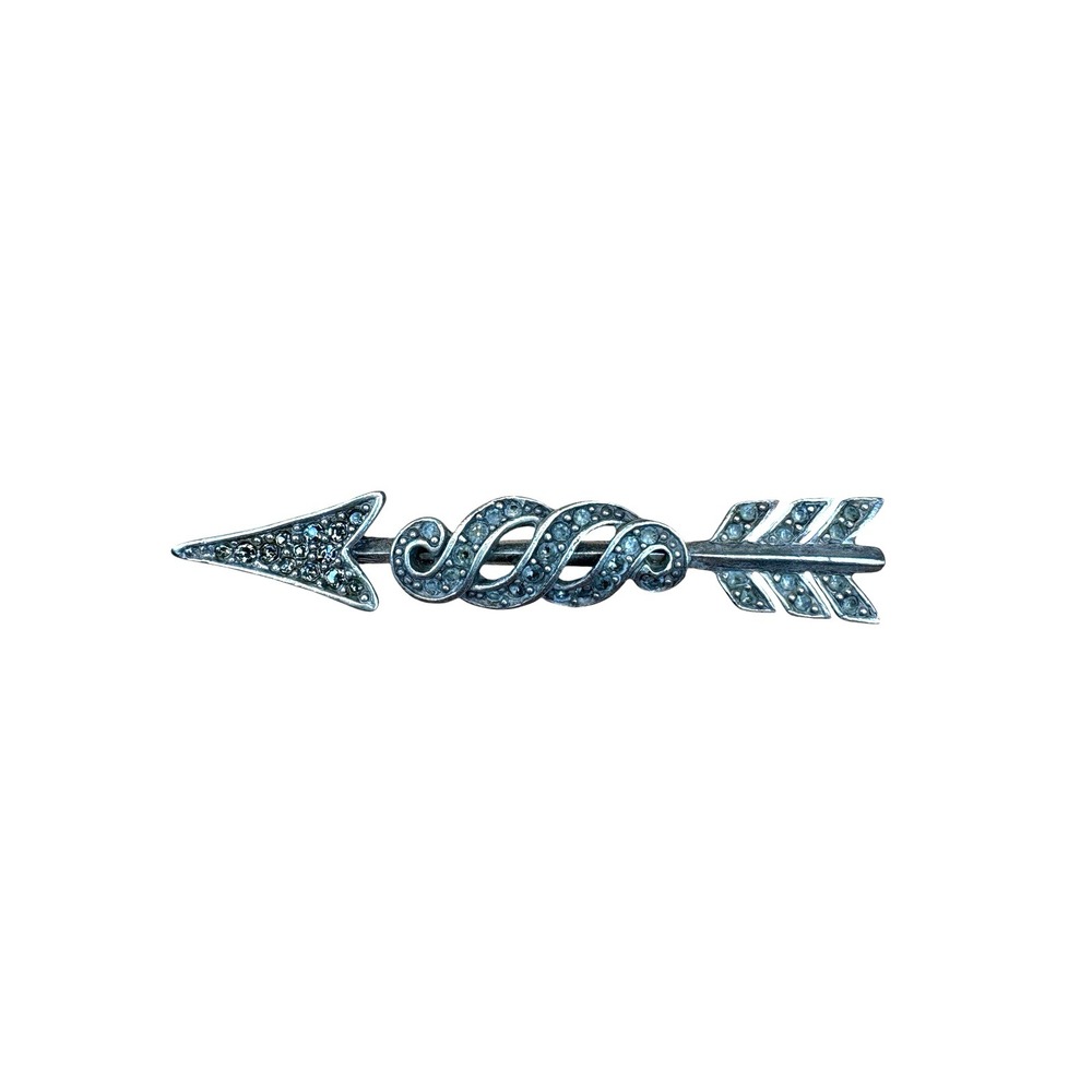 Vintage Anne Klein Arrow Pin Brooch Silver Tone Marcasite Style Infinity-Twist
